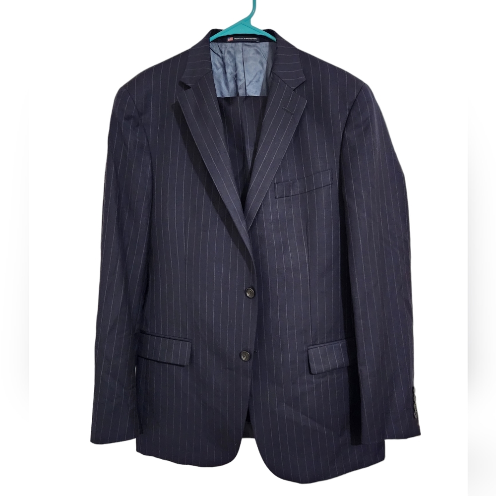 Hart Schaffner Marx Men's Pin Stripped Navy Blue Suit Jacket and Pants Set